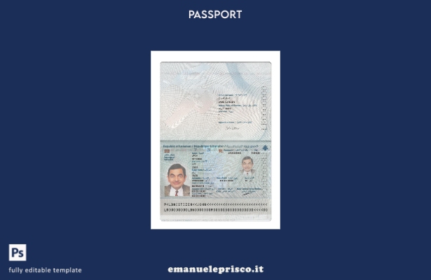 modello presente di passaporto libanese in stile verificato 2